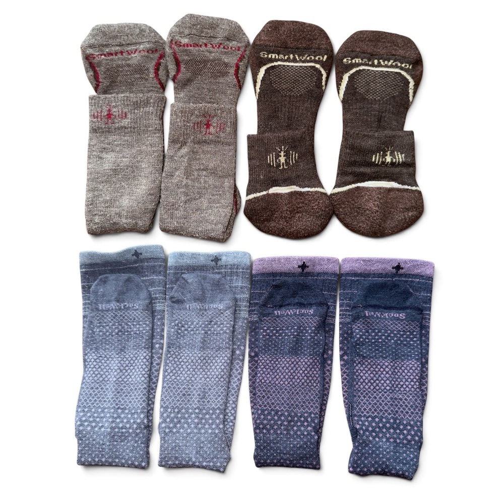 Smartwool Sockwell Merino Wool Hiking Crew Sock Bundle set of 4 pairs Medium